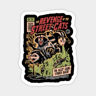 The Revenge of the Street Cats - Dark Horror Movie Raccoon Possum Poster Gift Magnet