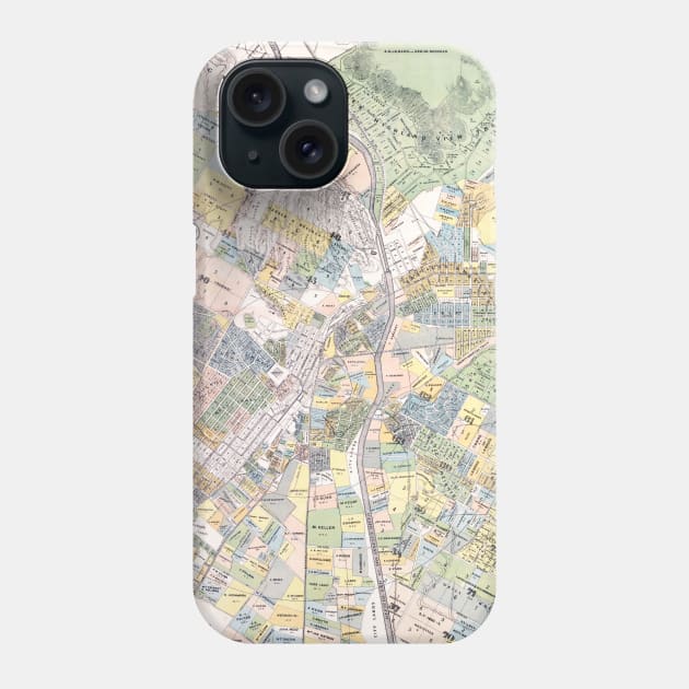 Vintage Map of Los Angeles CA (1884) Phone Case by Bravuramedia