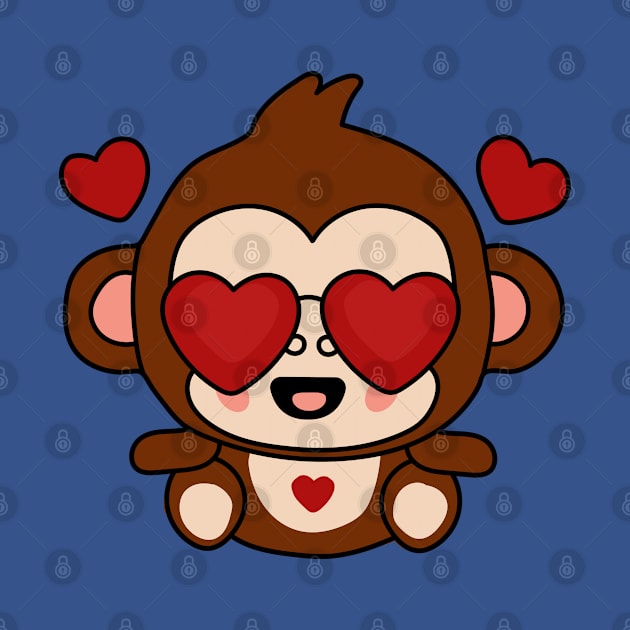 kawaii Monkey wearing sunglasses by Furpo Design