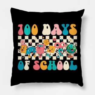 Groovy Happy 100 Days Of School 100 Days Smarter Kids Pillow