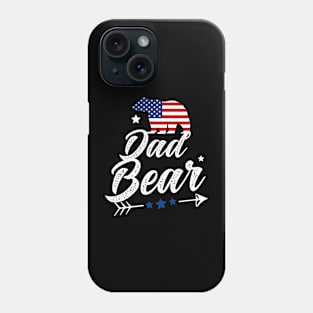 Dad Bear Patriotic Flag Matching 4th Of July Phone Case