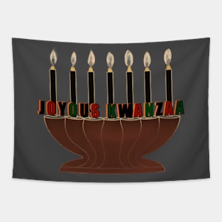 Joyous Kwanzaa with traditional candles Tapestry