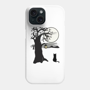 Cat and the moon Phone Case