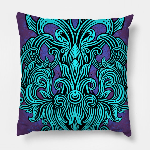 Masked Tribal Pillow by nelateni