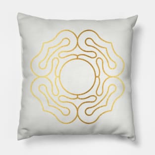 Asian pattern. Gold and Natural White Pillow