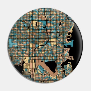 St. Petersburg Map Pattern in Mid Century Pastel Pin