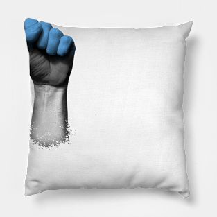 Flag of Estonia on a Raised Clenched Fist Pillow