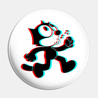 Retro 3D Glasses Style - Felix the Cat whistling Pin