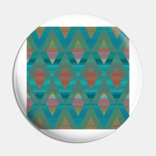 Argyle - Turquoise and Coral Pin