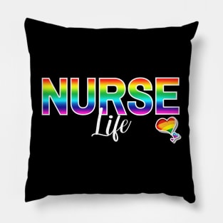 Nurse Life Rainbow Letters Pillow