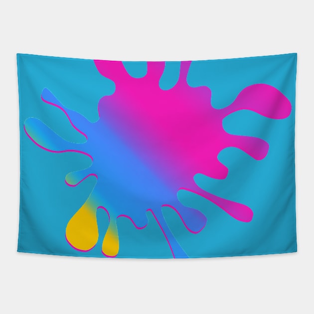 Pansexual Pride Paint Splatter Tapestry by VernenInk