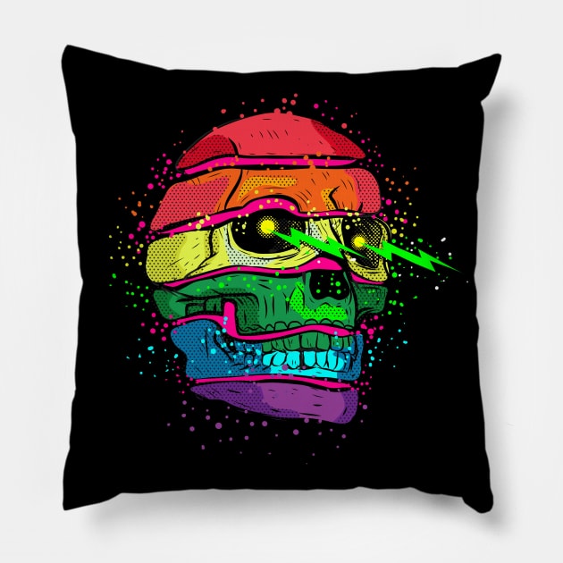 Rainbow LGBT Skull Pillow by TOKEBI