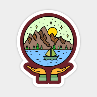 MOUNTAIN AND SEA LANDSCAPE Magnet