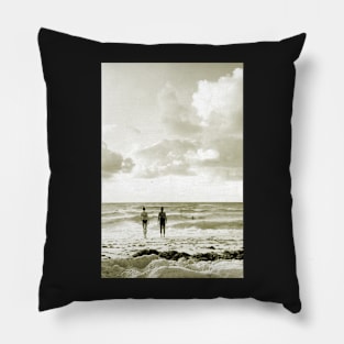 Seascape Horizon Monochrome Pillow