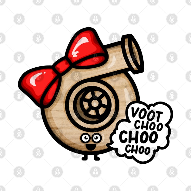 What Does The Cutest (Wooden) Turbo Say - Red Bow by hoddynoddy