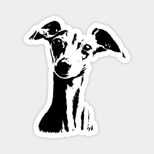 Italian Greyhound Cute Black Stencil Dog Magnet