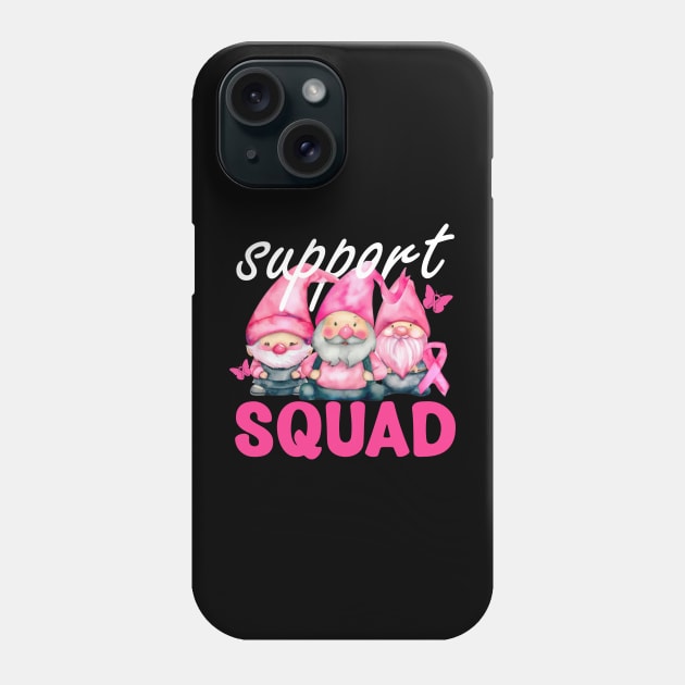 Breast Cancer Awareness Shirt For Women Gnomes Support Squad Phone Case by savage land 