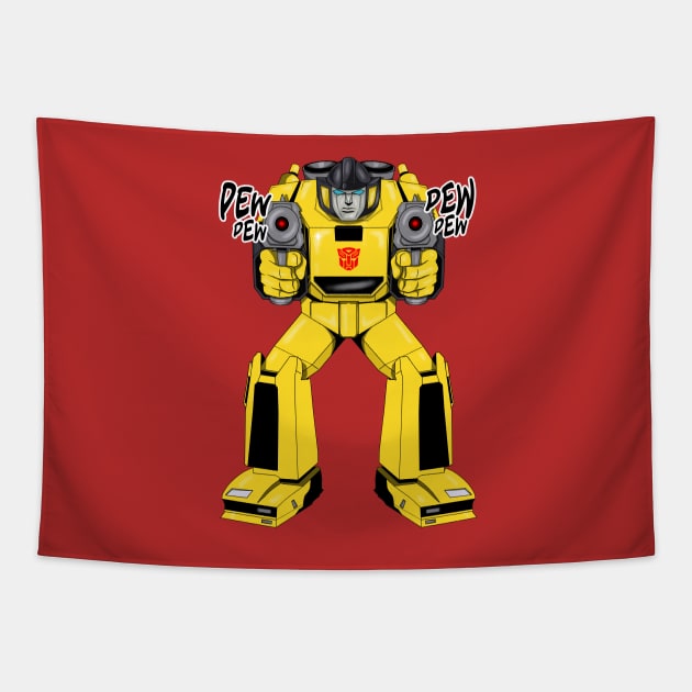 Transformers Sunstreaker G1 Pew Pew Tapestry by nicitadesigns