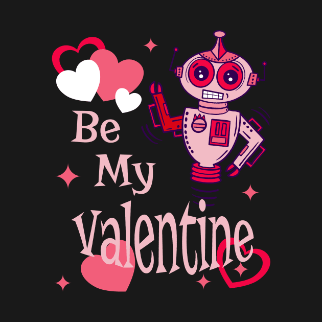 Atomic Robot Retro Vintage Cute Valentines Day by ksrogersdesigns