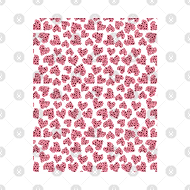 Pink gazania flower hearts seamless pattern design by ArtMorfic