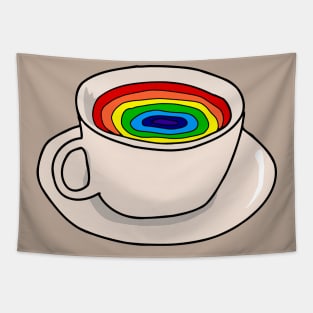 Coffee with rainbow inside Tapestry