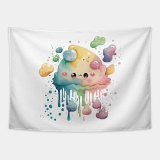 Kawaii Water Color Paint Drop Tapestry