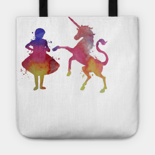 Girl and a unicorn Tote