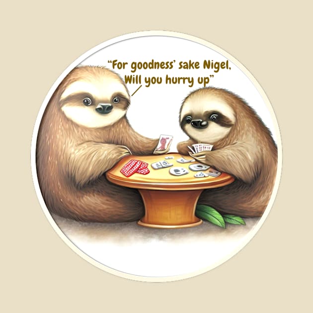 Sloths playing cards by NateCoTees