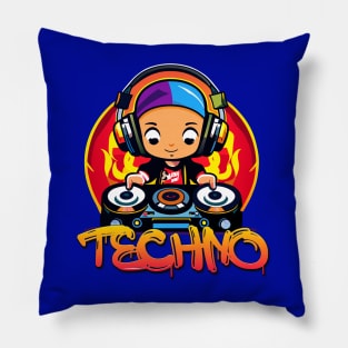 Groove Master: Colorful Cartoon DJ Turntable Pillow