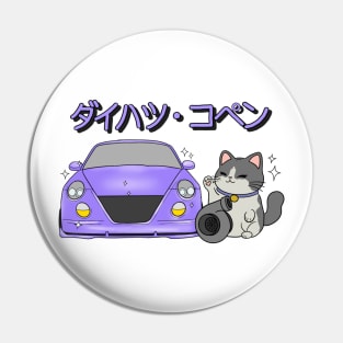 Lilac Daihatsu Copen & Maneki-Neko Pin