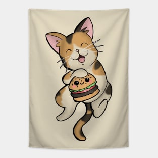 Stray Kitties Burger Cat Tapestry