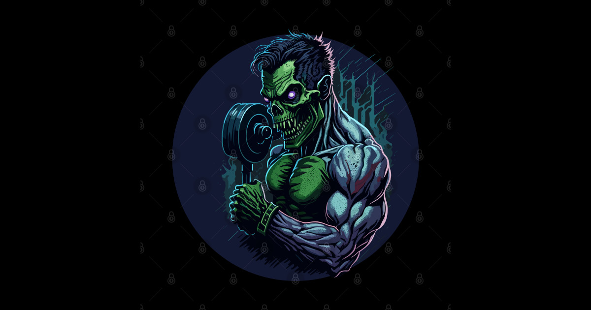 Fitness Muscular Zombie Bodybuilder Martial Artist Fighter Zombie