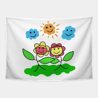 Happy flowers Tapestry