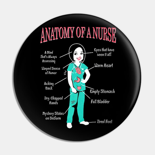 Anatomy Of A Nurse For Christmas Pin by Stick Figure103