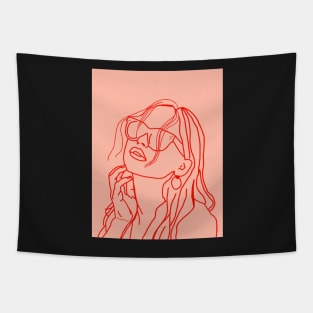 Red Sunglass Girl Tapestry