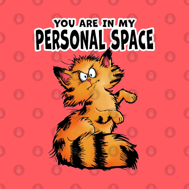 Personal Space Cat by Kerrycartoons