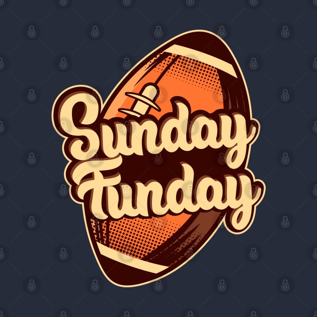 Football Sunday Funday Vintage Retro Design by Ardhsells