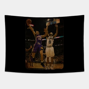 Dunk Steve Nash vs Tony Parker Vintage Tapestry