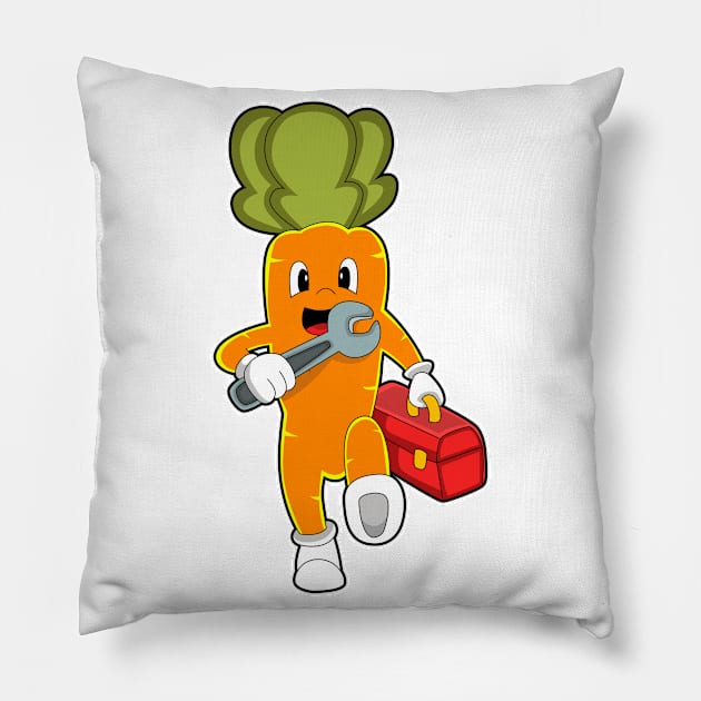 Carrot as Mechanic with Toolbox Pillow by Markus Schnabel