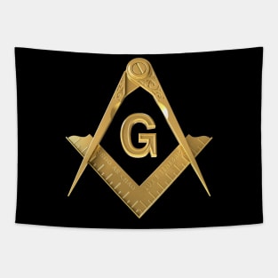 Gold Square & Compass Masonic Freemason Tapestry