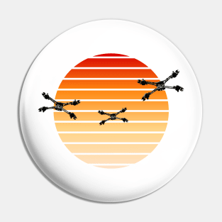 Starfury Fighters - Sunset - White - Sci-Fi Pin