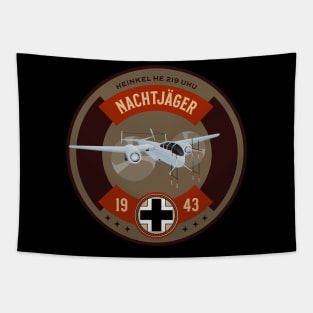 WW2 Airplane HE-219 World War Two Night Fighter Pilot Tapestry