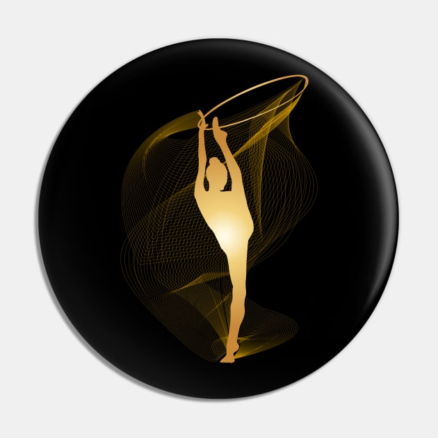 Rhythmic Gymnast with hoop Pin by Elenia Design