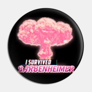 I survived Barbenheimer cloud pink Pin