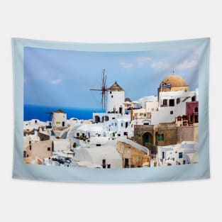 Oia, Santorini Windmills Tapestry