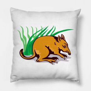 Bandicoot Side View Retro Pillow