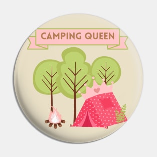 Camping Queen - white background Pin