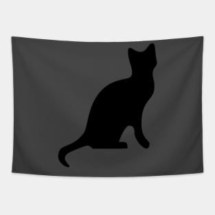 Black Cat Smooth Silhouette Cut Out Tapestry