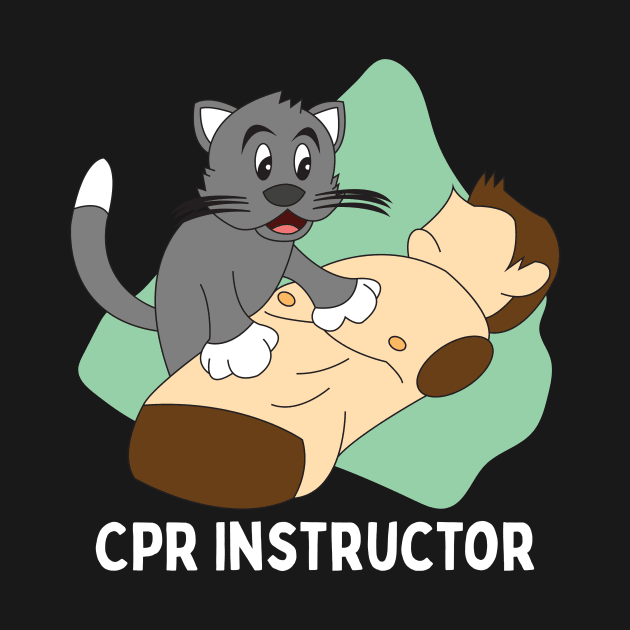 Cat Practicing First Aid Funny CPR Instructor Gift by Giggias