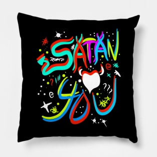 satan loves you Pillow